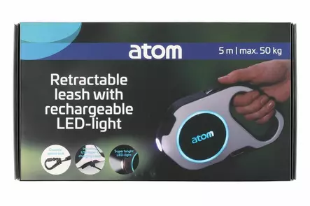 Atom Talutushihna valolla ladattava 5 m - Koiran hihnat ja taluttimet - 6410416406978 - 1