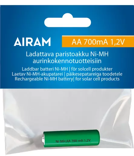 AIRAM LADATTAVA PARISTOAKKU 700MA - Ladattavat paristot - 6435200214119 - 1